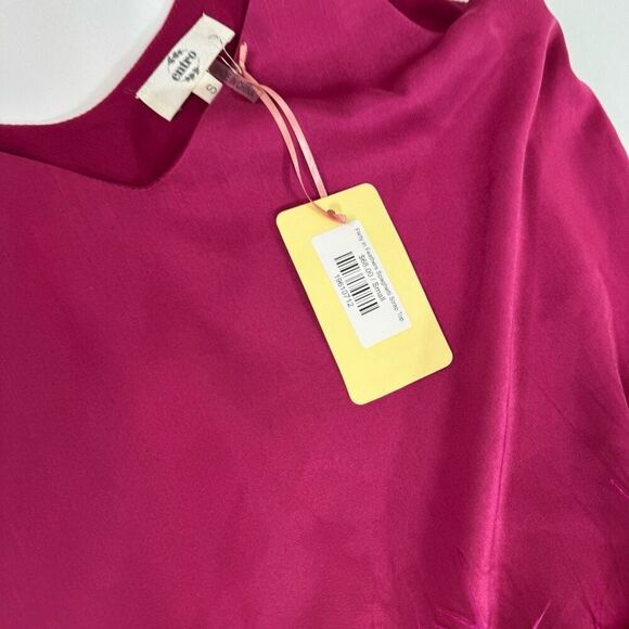 Entro Shirt Top Womens Small Feather Trimmed Spaghetti Pink Fuchsia Cami Tank - Picture 3 of 11